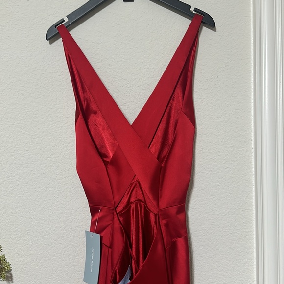 NWT Antonio Melani Mirabella Satin Rosette Applique V-Neck Dress - Picture 7 of 10